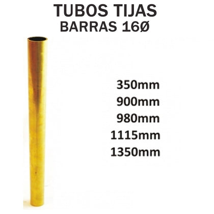 Tijas Tubos Latón 16mm para Colgantes