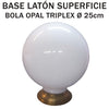 Base Latón Superficie E27 Bola Cristal Opal Triplex 25cm