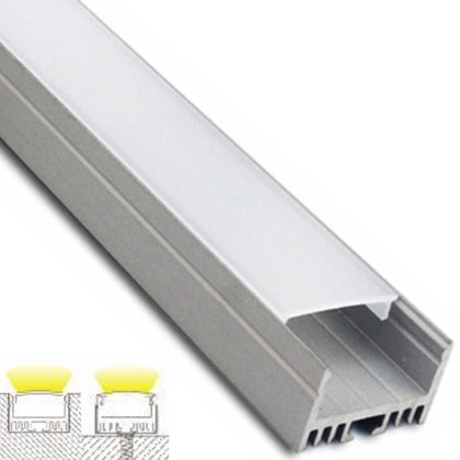 Perfil Aluminio Ancho con Disipador Tiras LED