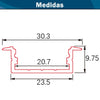 Perfil Aluminio Aletas Empotrar Ancho Tiras LED