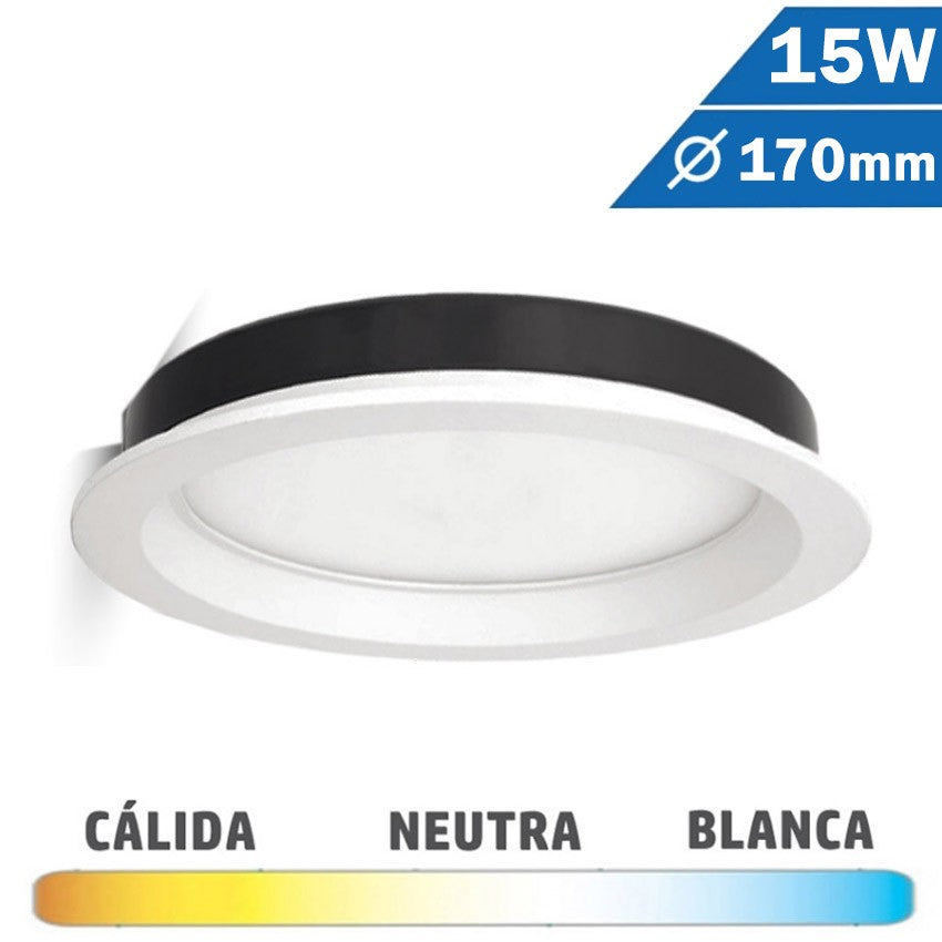 Downlight LED 15W Blanco 170mm Redondo