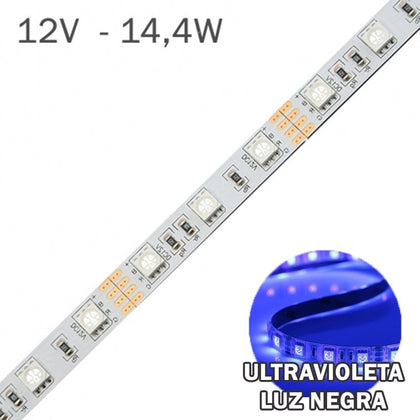 Tira LED 12V 60 LEDs/m 14,4W Efecto Luz Negro Por Metro