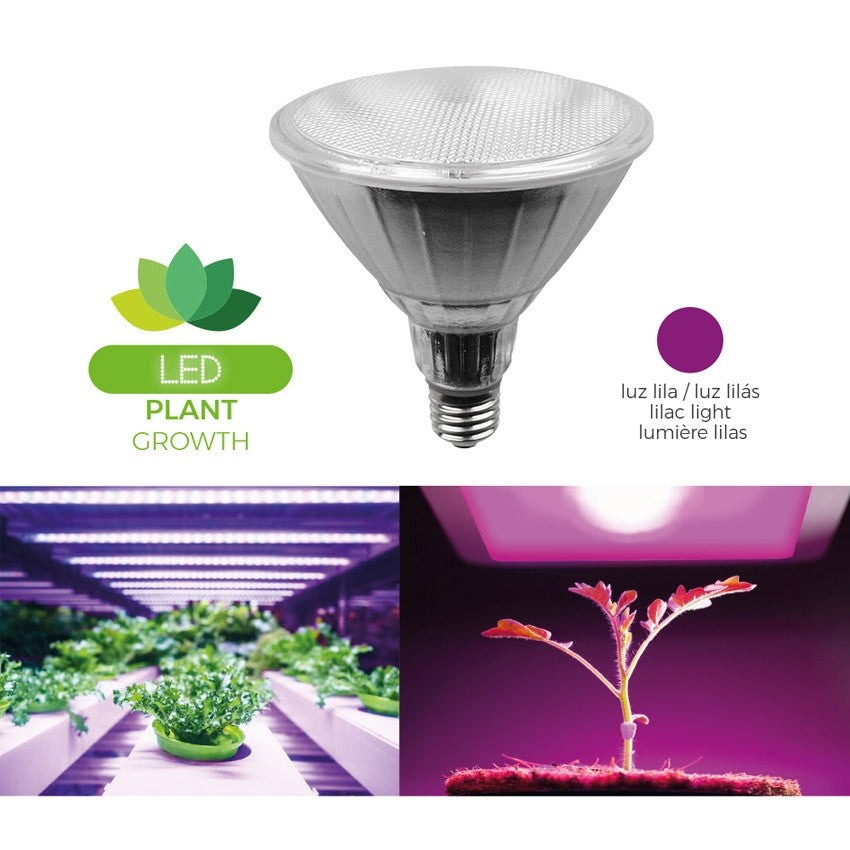 Bombilla LED PAR38 13W E27 Luz Crecimiento Plantas