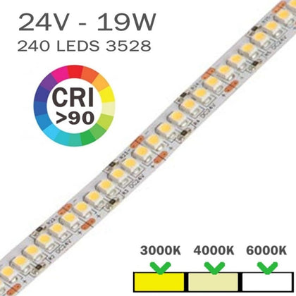 Tira LED 24V 19W 240 LEDS/m 2835 Por Metro