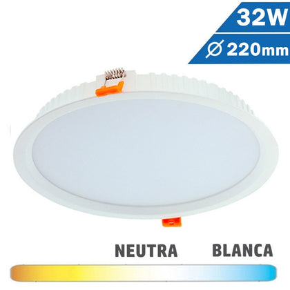 Downlight LED 32W 220mm Blanco Redondo