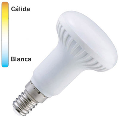 Bombilla LED, E14, Estándar, Blanco opalino, 2700K, 680 lm, Ø4,5cm