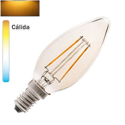 Comprar bombilla LED A60 E27 8W estándar transparente filamento visto