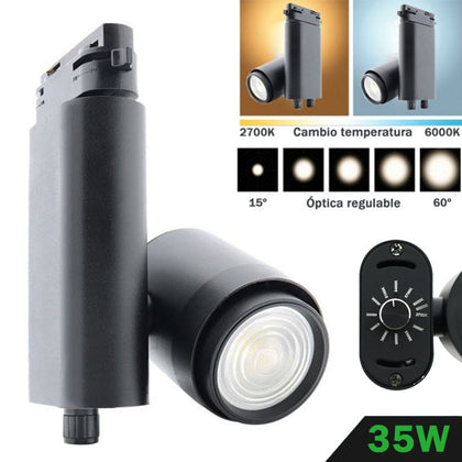 Foco LED Negro 35W Regulable Tonalidad / Apertura