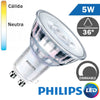 Bombilla LED Philips GU10 5W 36º Regulable