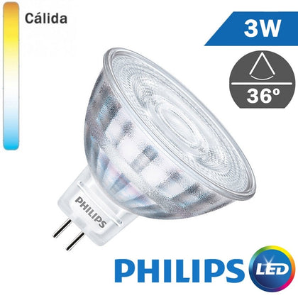 Bombilla LED 12V MR16 Philips 3W 36º