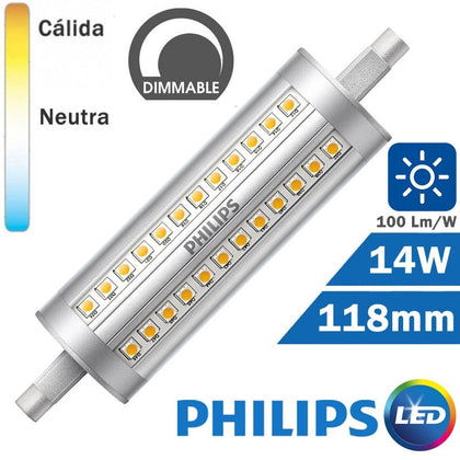BOMBILLA LED R7s 118mm 14W 100Lm/W PHILIPS