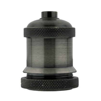 Portalámparas E27 Vintage Negro Cepillado con Base