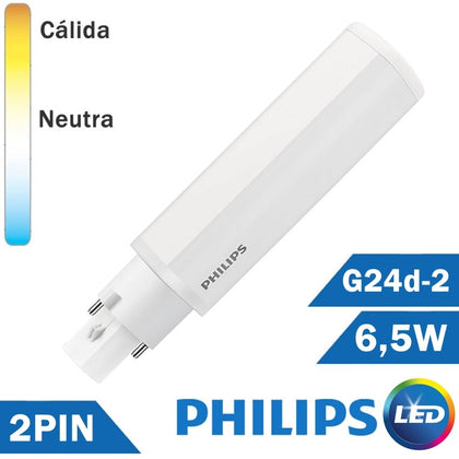BOMBILLA LED PHILIPS PL-C 6,5W 2 PIN G24d-2