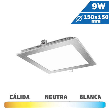 Panel LED Cuadrado Níquel 9W 150 x 150mm