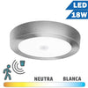 Plafón LED 18W Redondo Níquel Detector Movimiento