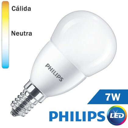 Bombilla LED E14 Philips Esférica 7W