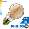 BOMBILLA LED E27 PHILIPS 8W A60 CLÁSICA GOLD