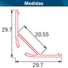 Perfil Aluminio Esquina Grande Difusor Cuadrado Tiras LED