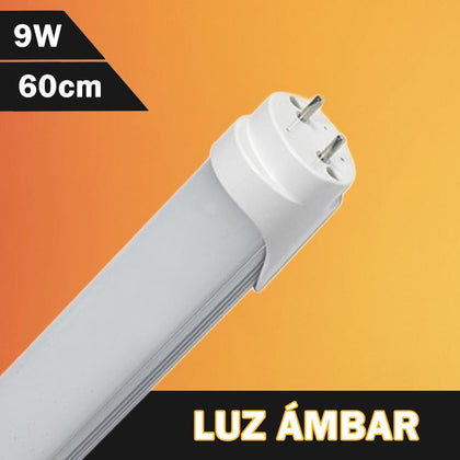 Tubo LED T8 Color Ámbar / Amarillo 600mm 9W 230V