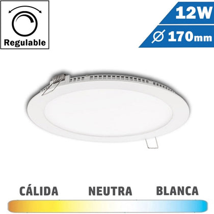 Panel LED Redondo Blanco 12W Regulable 170mm
