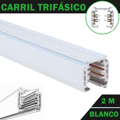 Carril Trifásico Blanco 2 Metros Superficie