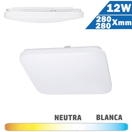 Plafón Superficie LED Cuadrado 12W 280x280mm