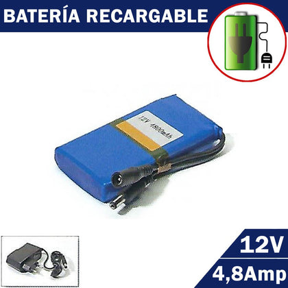 Batería Litio 57W 4,8Amp 12V con Cargador