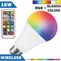 Bombilla LED Inalámbrica E27 16W RGB + CCT con Mando