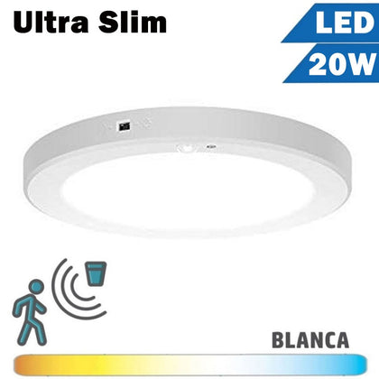 Plafón LED Slim 18W 230mm Detector Movimiento / Noche