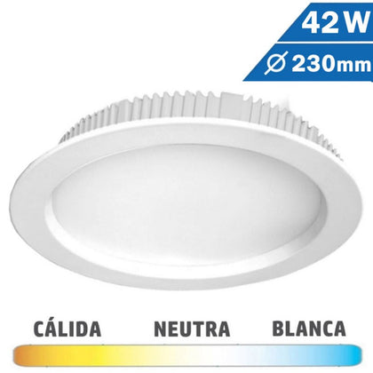Downlight LED 42W 230mm Redondo Blanco