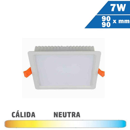 Downlight LED Mini 7W Blanco Cuadrado 90x90mm