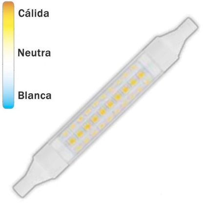 Bombilla LED R7s Slim Estrecha 118mm 8W