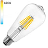 Bombilla LED E27 Pebetero ST64 Filamento Transparente 4W