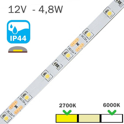 Tira LED 12V 4,8W 60LEDs / m Siliconada IP44