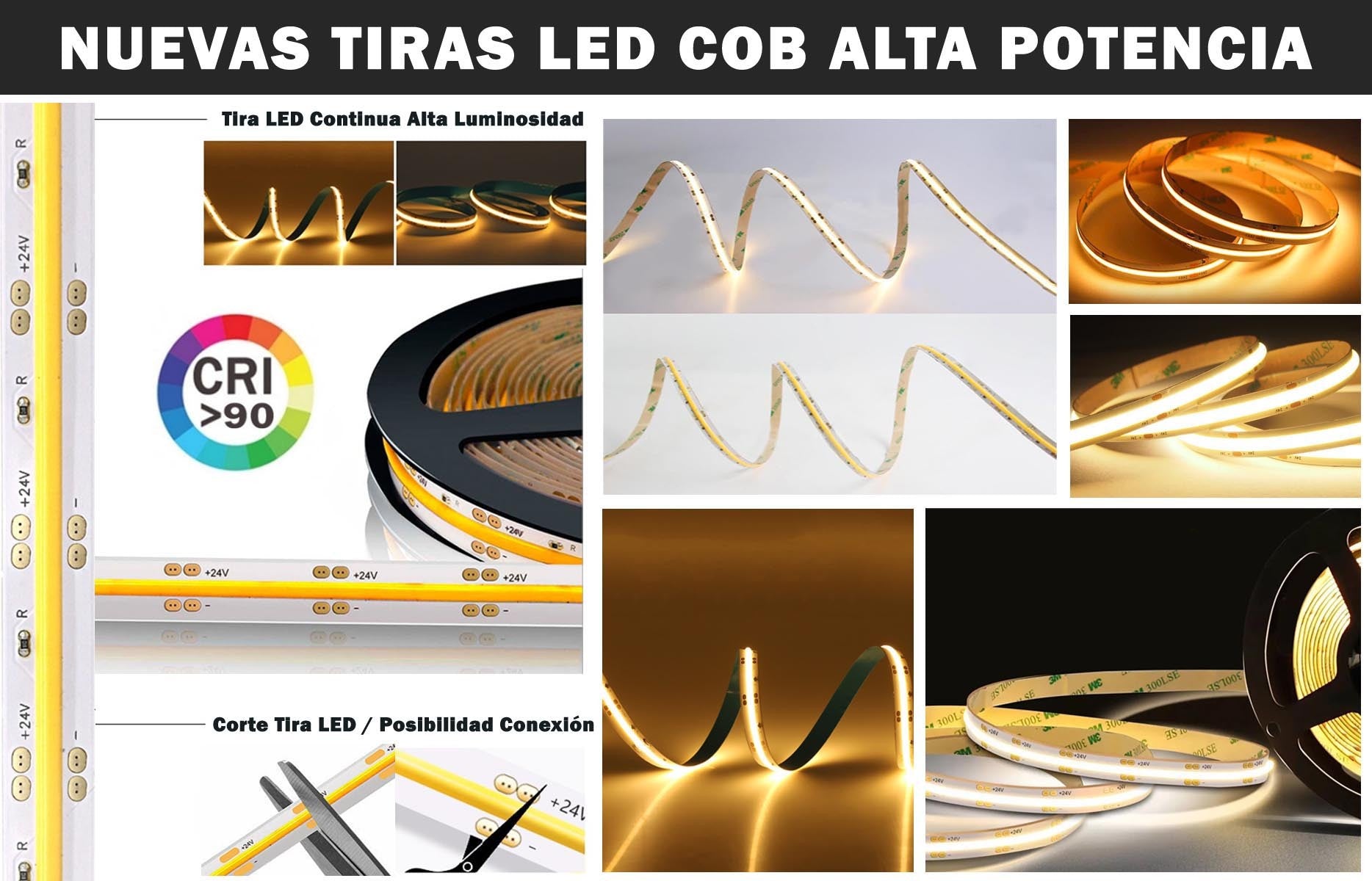 Tira LED exterior IP65 14,4W 24V - 5 metros luz neutra 4000K