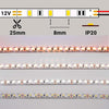 Tira LED 12V 9,6W 120 LEDs/M 3528 Por Metro