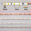 Tira LED 12V High CRI97 9,6W 120 L/M 3528 Alta Reproducción Cromática