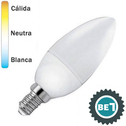 Bombilla LED E14 Vela Opal 7W Alta Potencia