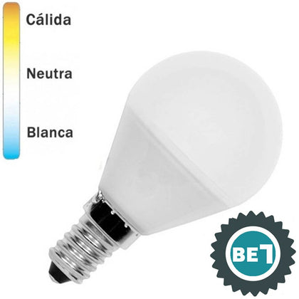 Bombilla LED E14 Esférica Opal 5W