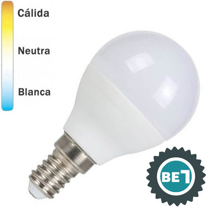 Bombilla LED E14 Esférica 7W Alta Potencia