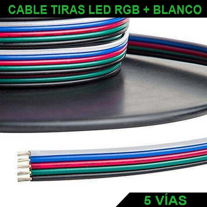 Cable para Tiras LED RGB + Blanco 5 Vías por Metro