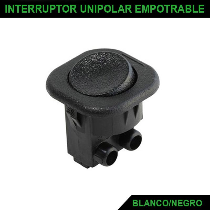 Interruptor Unipolar Empotrado Tecla Blanco / Negro