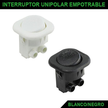 Interruptor Unipolar Empotrado Tecla Blanco / Negro