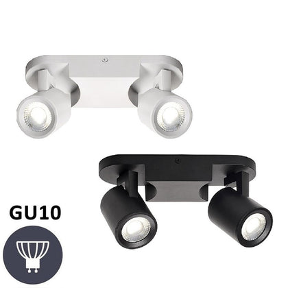Foco Spot Aluminio para 2 GU10 Rotativo