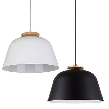 Colgante Techo Oslo E27 Vintage Metal Madera Blanco / Negro