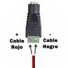 Conector jack hembra con conector trasero para tiras LED monocolor