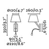Aplique con Lector 1W Pared E27 Cromo Pantalla Blanco / Negro