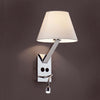 Aplique con Lector 1W Pared E27 Cromo Pantalla Blanco / Negro