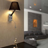 Aplique con Lector 1W Pared E27 Cromo Pantalla Blanco / Negro