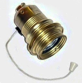 Casquillo Portalámparas Latón E27 Arandela y Tirador